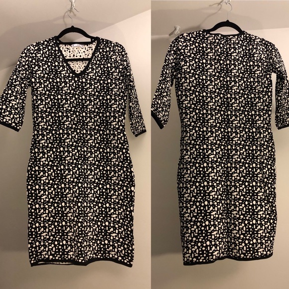 Sioni Dresses & Skirts - black and white sweater dress